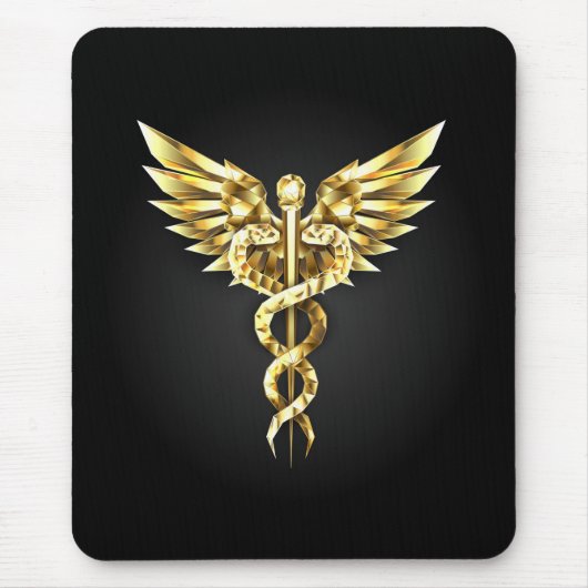 Gouden veelhoekig symbool Caduceus Muismat (Voorkant)