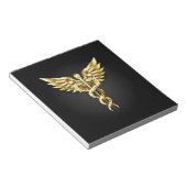 Gouden veelhoekig symbool Caduceus Notitieblok (Schuin)