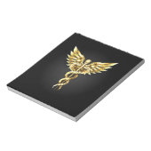 Gouden veelhoekig symbool Caduceus Notitieblok (Linkerzijde)