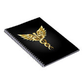 Gouden veelhoekig symbool Caduceus Notitieboek (Rechterzijde)