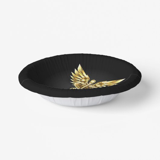 Gouden veelhoekig symbool Caduceus Papieren Kommen (Gebogen)