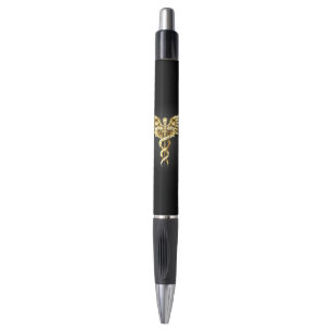 Gouden veelhoekig symbool Caduceus Pen