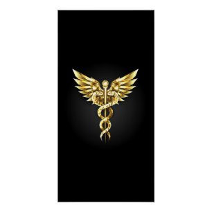 Gouden veelhoekig symbool Caduceus Perfect Poster
