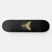 Gouden veelhoekig symbool Caduceus Persoonlijk Skateboard (Horizontaal)