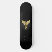 Gouden veelhoekig symbool Caduceus Persoonlijk Skateboard (Voorkant)