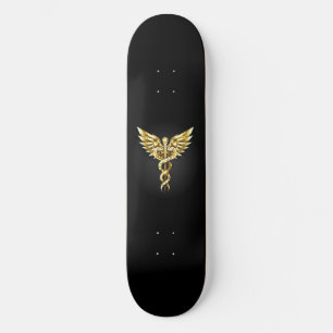 Gouden veelhoekig symbool Caduceus Persoonlijk Skateboard