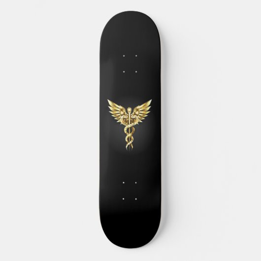 Gouden veelhoekig symbool Caduceus Persoonlijk Skateboard (Voorkant)