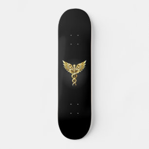 Gouden veelhoekig symbool Caduceus Persoonlijk Skateboard