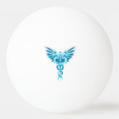 Gouden veelhoekig symbool Caduceus Pingpongbal (Achterkant)