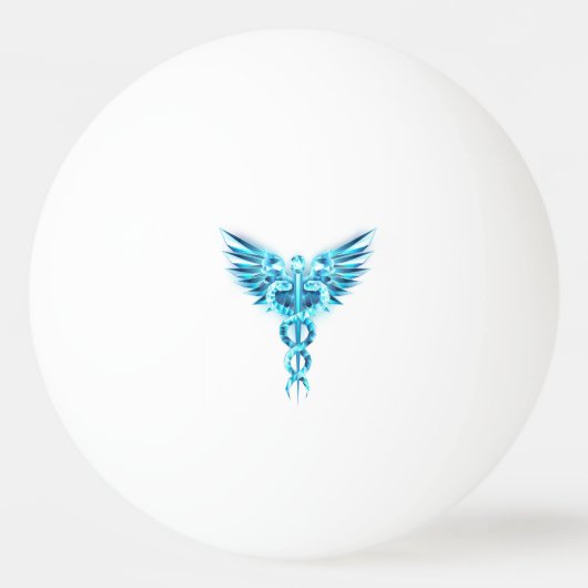 Gouden veelhoekig symbool Caduceus Pingpongbal (Achterkant)