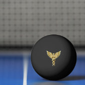 Gouden veelhoekig symbool Caduceus Pingpongbal (Net)