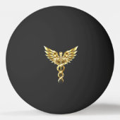 Gouden veelhoekig symbool Caduceus Pingpongbal (Voorkant)