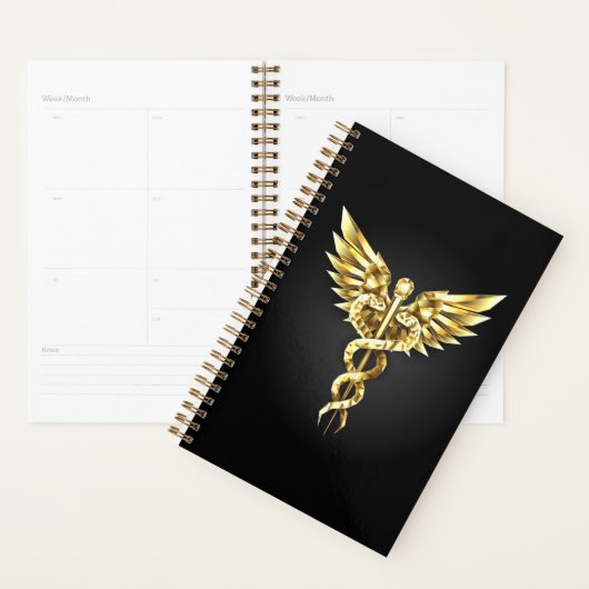 Gouden veelhoekig symbool Caduceus Planner (Display)