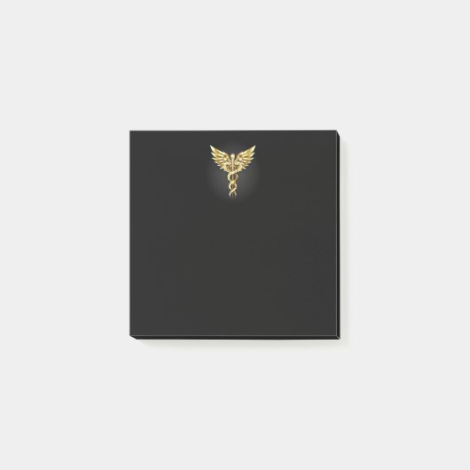 Gouden veelhoekig symbool Caduceus Post-it® Notes (Voorkant)