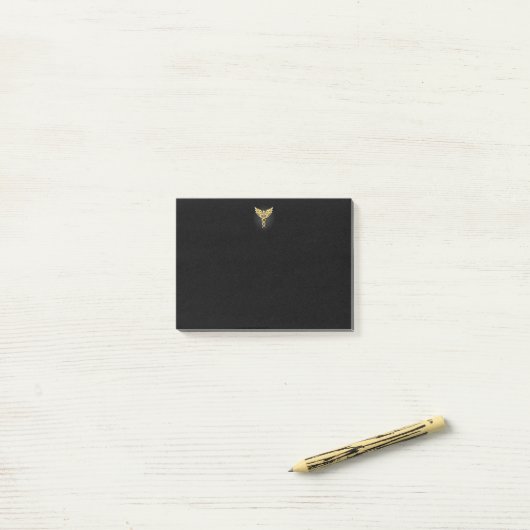 Gouden veelhoekig symbool Caduceus Post-it® Notes (Op bureau)