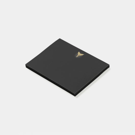 Gouden veelhoekig symbool Caduceus Post-it® Notes (Schuin)