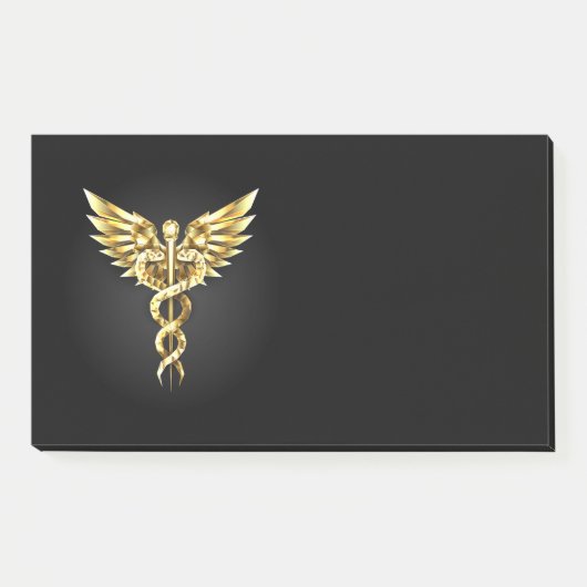 Gouden veelhoekig symbool Caduceus Post-it® Notes (Voorkant)