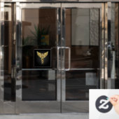 Gouden veelhoekig symbool Caduceus Raamsticker (Kantoordeur)