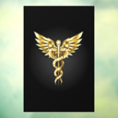 Gouden veelhoekig symbool Caduceus Raamsticker (Vel 3)