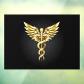Gouden veelhoekig symbool Caduceus Raamsticker (Vel 3)