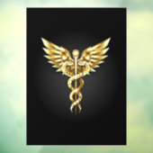 Gouden veelhoekig symbool Caduceus Raamsticker (Vel 3)