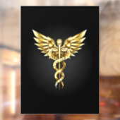 Gouden veelhoekig symbool Caduceus Raamsticker (Vel 2)