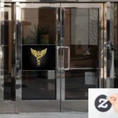 Gouden veelhoekig symbool Caduceus Raamsticker (Kantoordeur)