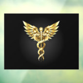 Gouden veelhoekig symbool Caduceus Raamsticker (Vel 3)