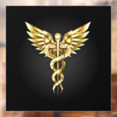 Gouden veelhoekig symbool Caduceus Raamsticker (Vel 2)