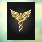 Gouden veelhoekig symbool Caduceus Raamsticker (Vel 3)