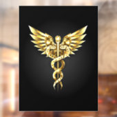 Gouden veelhoekig symbool Caduceus Raamsticker (Vel 2)