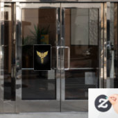 Gouden veelhoekig symbool Caduceus Raamsticker (Kantoordeur)