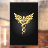 Gouden veelhoekig symbool Caduceus Raamsticker (Vel 2)
