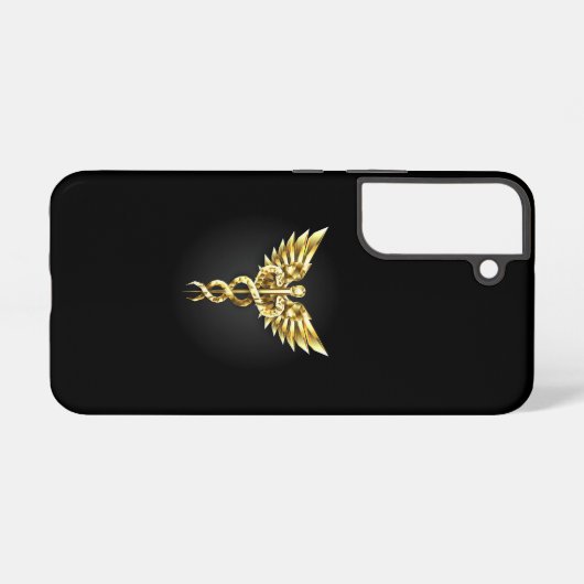 Gouden veelhoekig symbool Caduceus Samsung Galaxy Hoesje (Achterkant horizontaal)