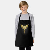 Gouden veelhoekig symbool Caduceus Schort (Gedragen)