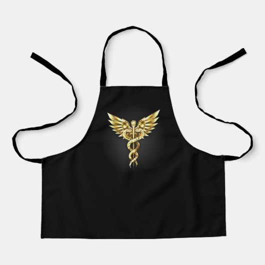 Gouden veelhoekig symbool Caduceus Schort (Voorkant)