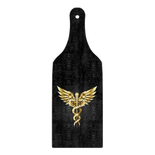 Gouden veelhoekig symbool Caduceus Snijplank (Voorkant)
