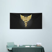 Gouden veelhoekig symbool Caduceus Spandoek (Beurs)