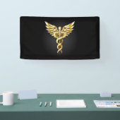 Gouden veelhoekig symbool Caduceus Spandoek (Beurs)