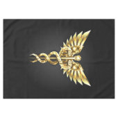 Gouden veelhoekig symbool Caduceus Tafelkleed (Voorkant (Horizontaal))
