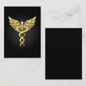 Gouden veelhoekig symbool Caduceus Visitekaartje (Voorkant / Achterkant)