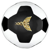Gouden veelhoekig symbool Caduceus Voetbal (Gedraaid)