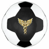 Gouden veelhoekig symbool Caduceus Voetbal (Voorkant)