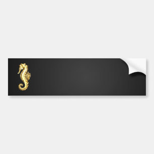 Gouden veelhoekig zeepaardje bumpersticker