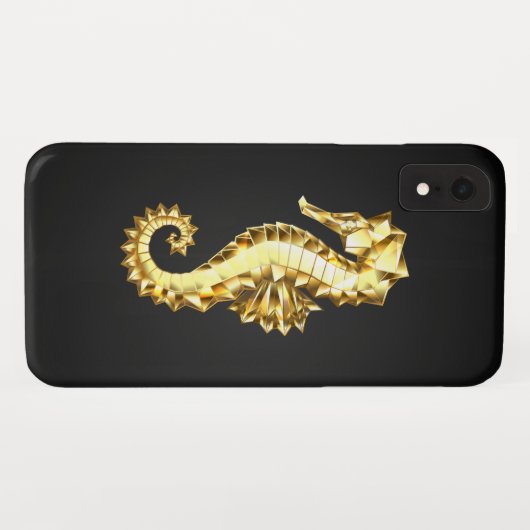 Gouden veelhoekig zeepaardje Case-Mate iPhone case (Achterkant (horizontaal))