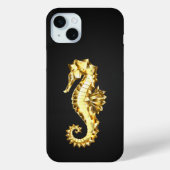 Gouden veelhoekig zeepaardje Case-Mate iPhone case (Achterkant)