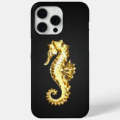 Gouden veelhoekig zeepaardje Case-Mate iPhone case (Achterkant)