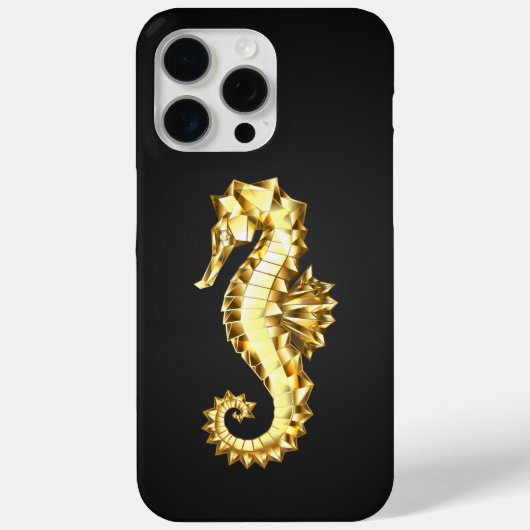 Gouden veelhoekig zeepaardje Case-Mate iPhone case (Achterkant)