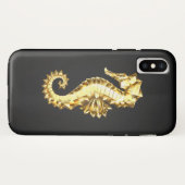 Gouden veelhoekig zeepaardje Case-Mate iPhone case (Achterkant (horizontaal))