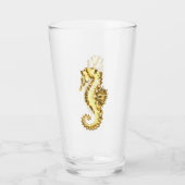 Gouden veelhoekig zeepaardje glas (Achterkant)